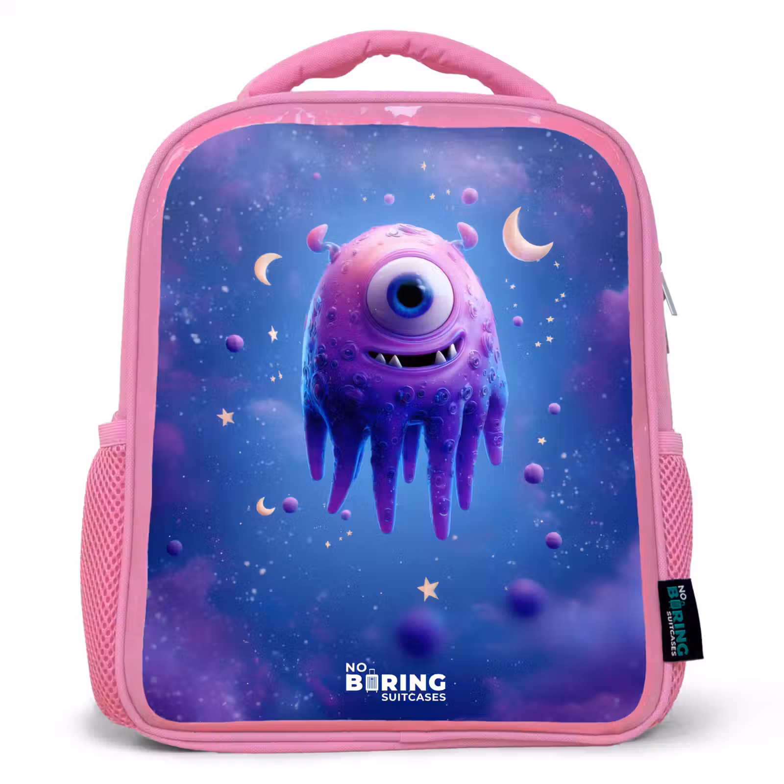 Kids backpack - Pink - Merry purple eye in space — 1