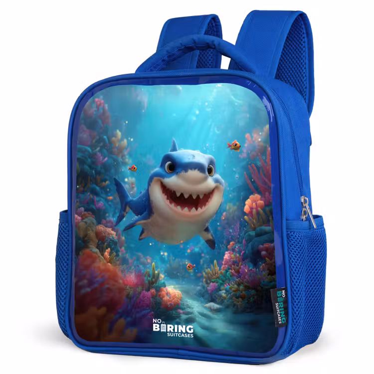 Kids backpack - Blue - Reef - Coral - Shark - Animal — 3