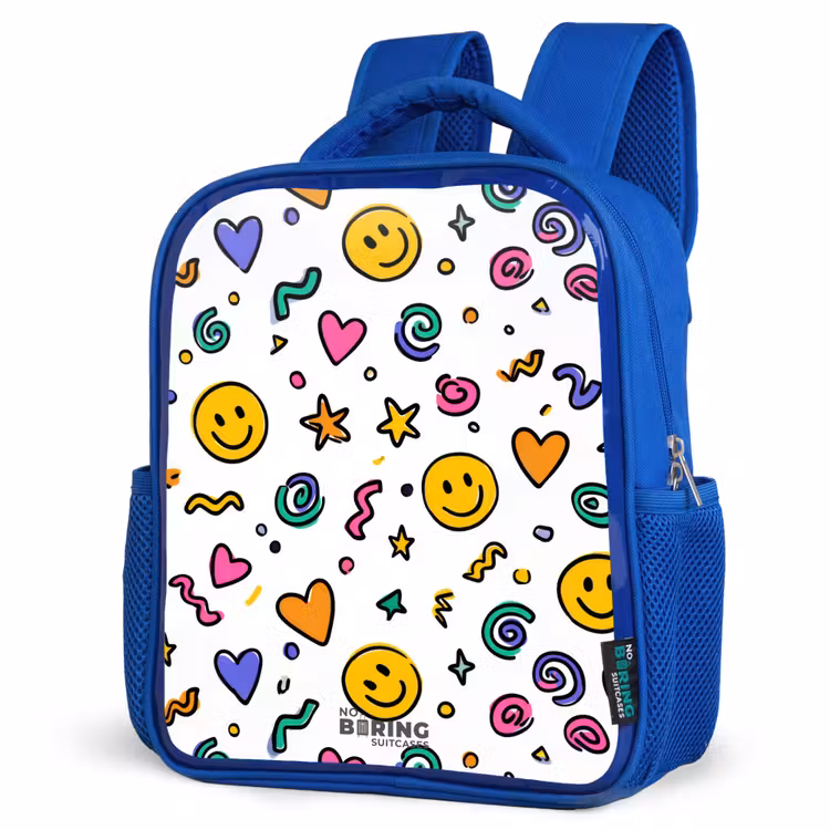 Kids backpack - Blue - Smiley - Heart - Star — 3