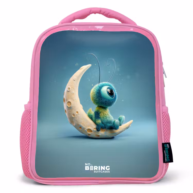 Kids backpack - Pink - Dreamy Creature on the Moon — 1