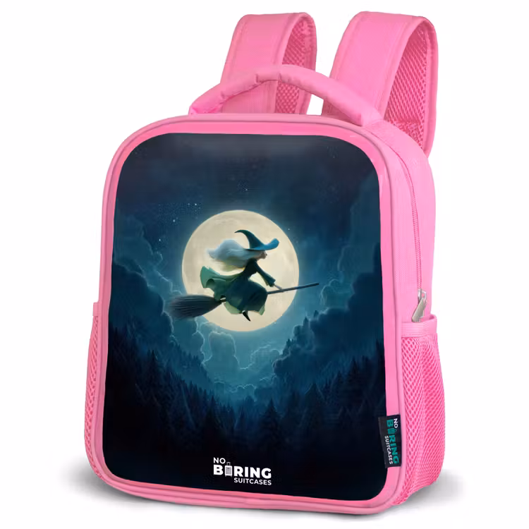 Kids backpack - Pink - Witch in Moonlight Flight — 4