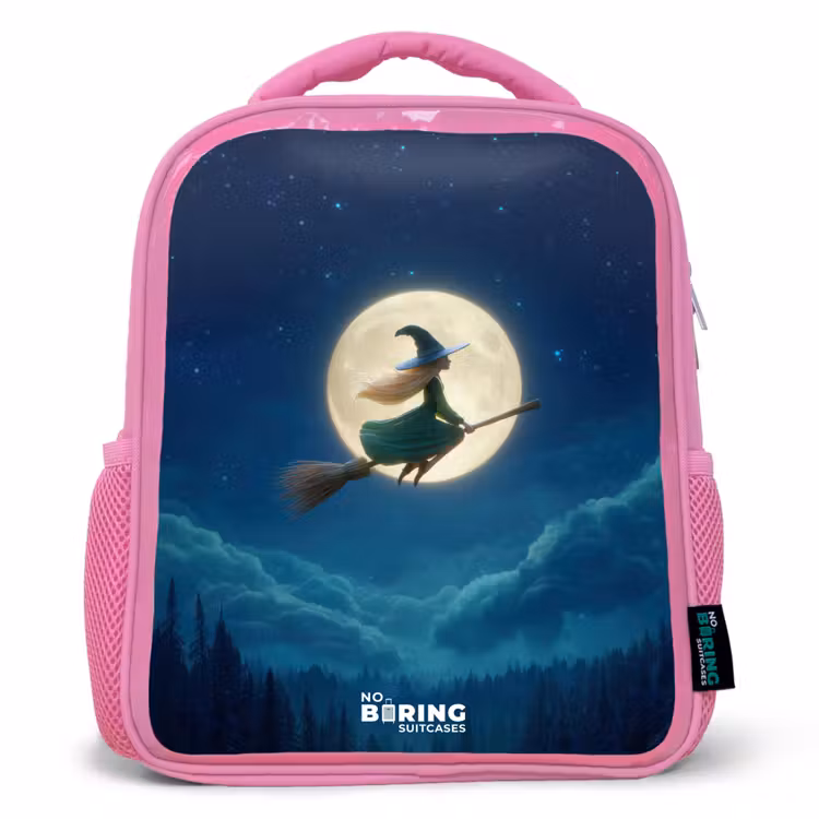 Kids backpack - Pink - Night Flight over the Forest — 1