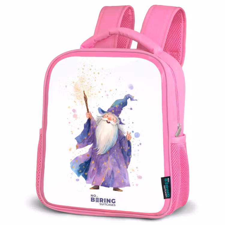 Kids backpack - Pink - Old magician with staff — 4