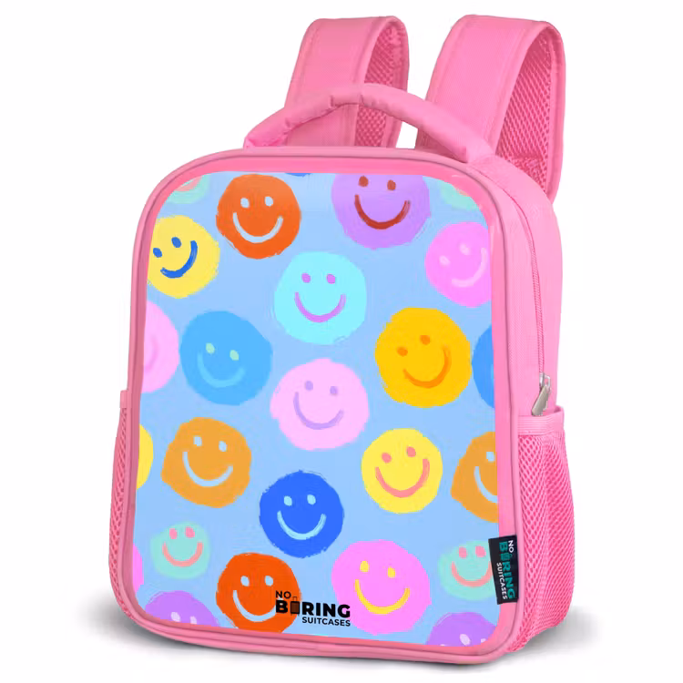 Kids backpack - Pink - Cheerful pattern of smileys — 4