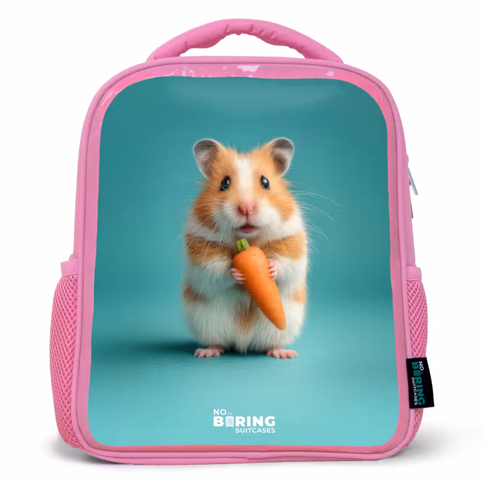 Kids backpack - Pink - Hamster - Carrot - Animal — 1