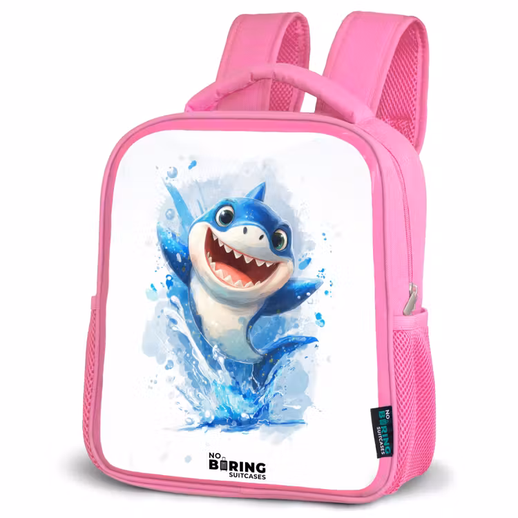 Kids backpack - Pink - Shark - Teeth - Water — 4