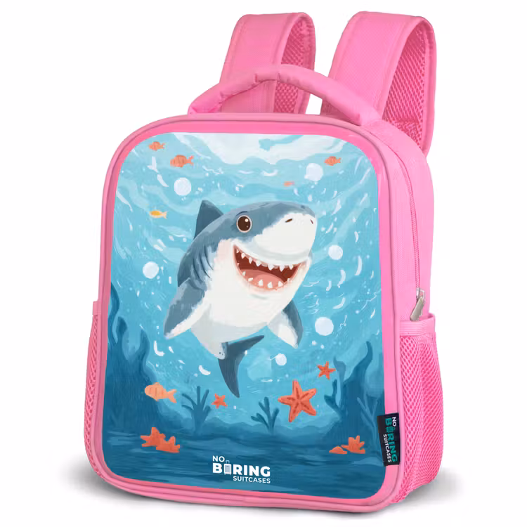 Kids backpack - Pink - Shark - Water - Sea — 4