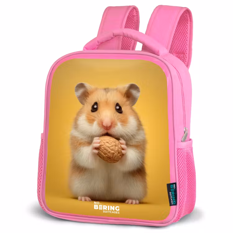 Kids backpack - Pink - Hamster - Walnut - Animal — 4