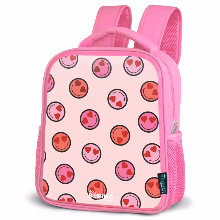Kids backpack - Pink - Heart - Smiley - Pattern — 4