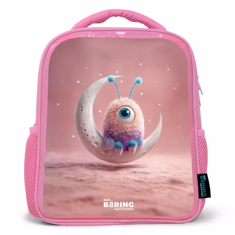 Kids backpack - Pink - Moon rocker with Fluffy Weasel — 1