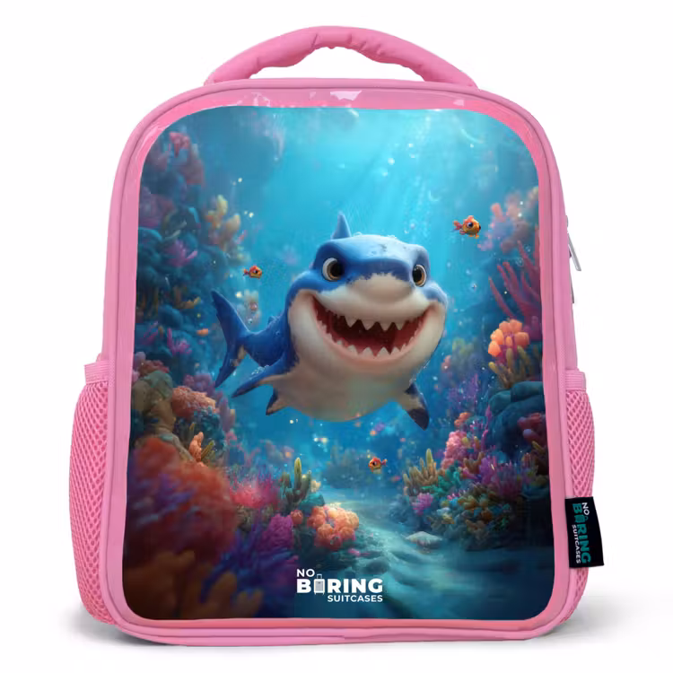 Kids backpack - Pink - Reef - Coral - Shark - Animal — 1