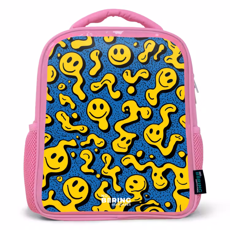 Kids backpack - Pink - Smiley - Blue - Yellow — 1