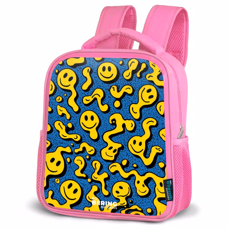 Kids backpack - Pink - Smiley - Blue - Yellow — 4