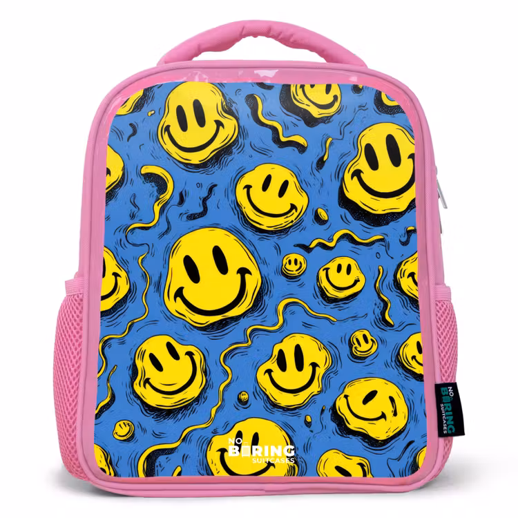 Kids backpack - Pink - Smiley - Yellow - Blue — 1