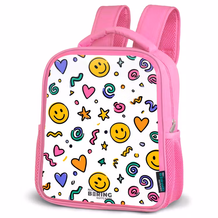 Kids backpack - Pink - Smiley - Heart - Star — 4