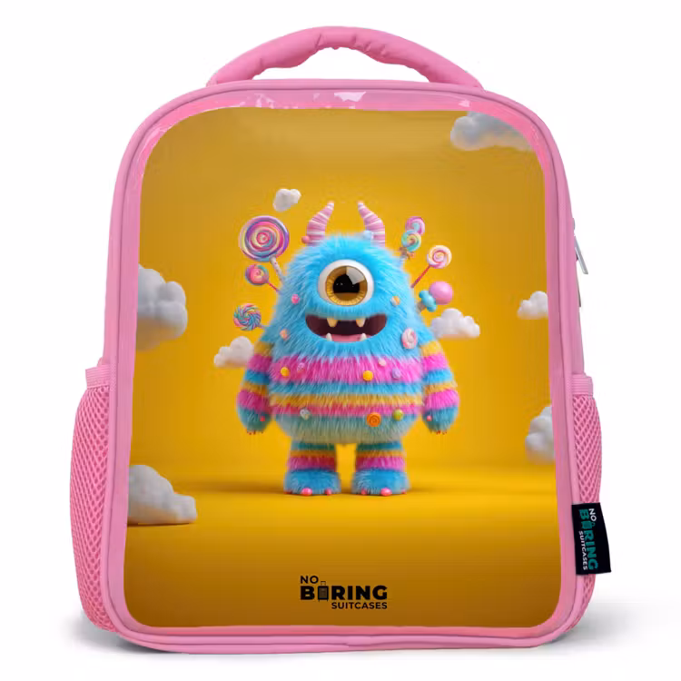 Kids backpack - Pink - Candy - Monster - Rainbow — 1