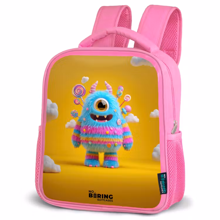 Kids backpack - Pink - Candy - Monster - Rainbow — 4
