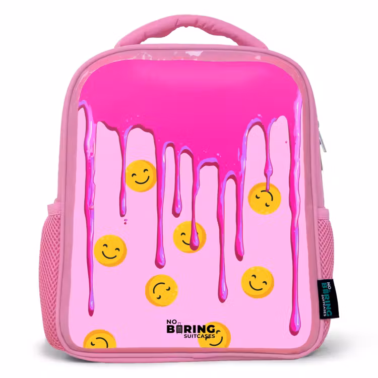Kids backpack - Pink - Paint - Smiley face - Pink — 1