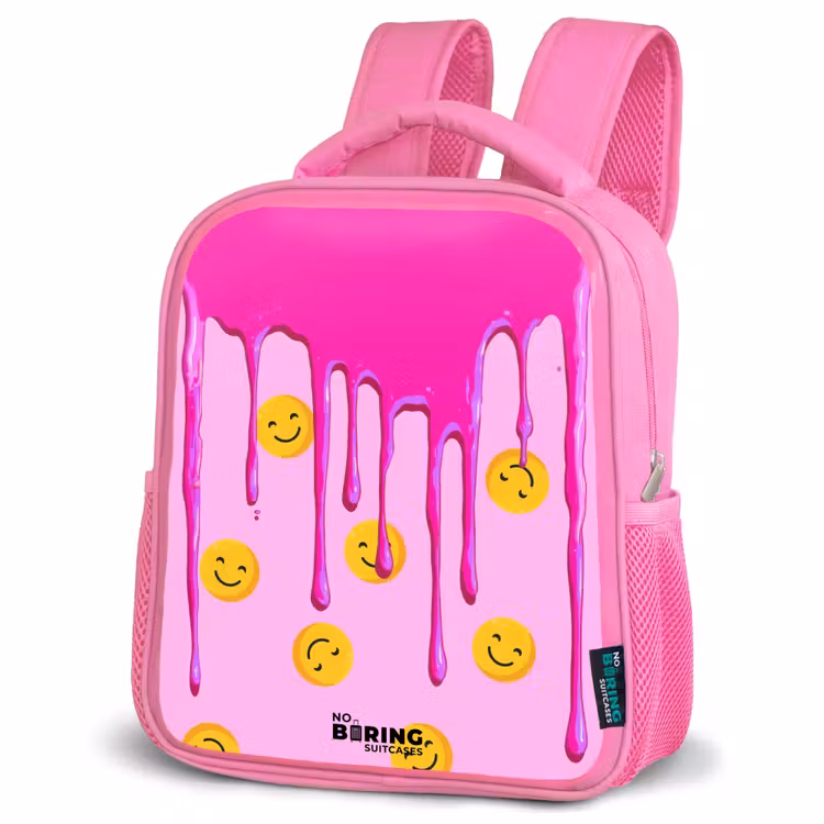 Kids backpack - Pink - Paint - Smiley face - Pink — 4