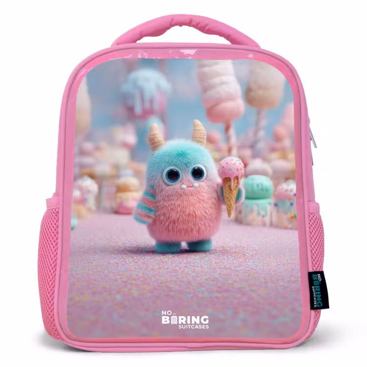 Kids backpack - Pink - Sweet Monster Candy Adventure — 1