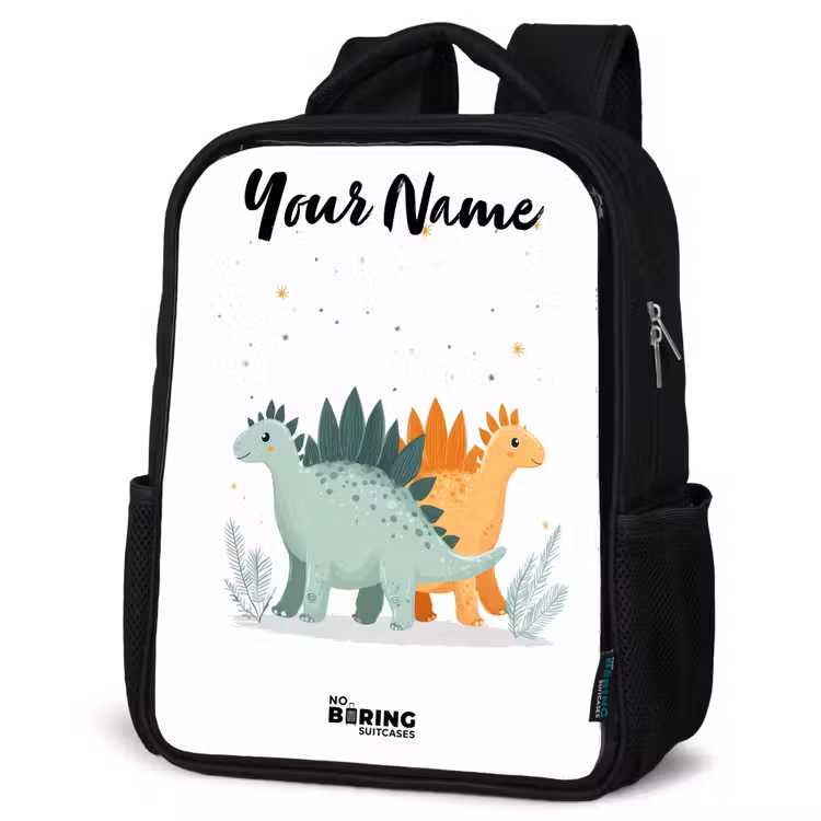 Kids backpack with name - Black - Dinos - Animals - Stars — 4