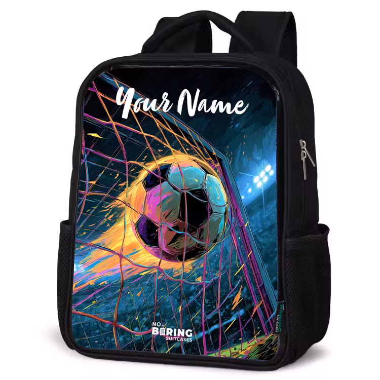 Kids backpack with name - Black - Neon - Net - Football - Colorful — 4