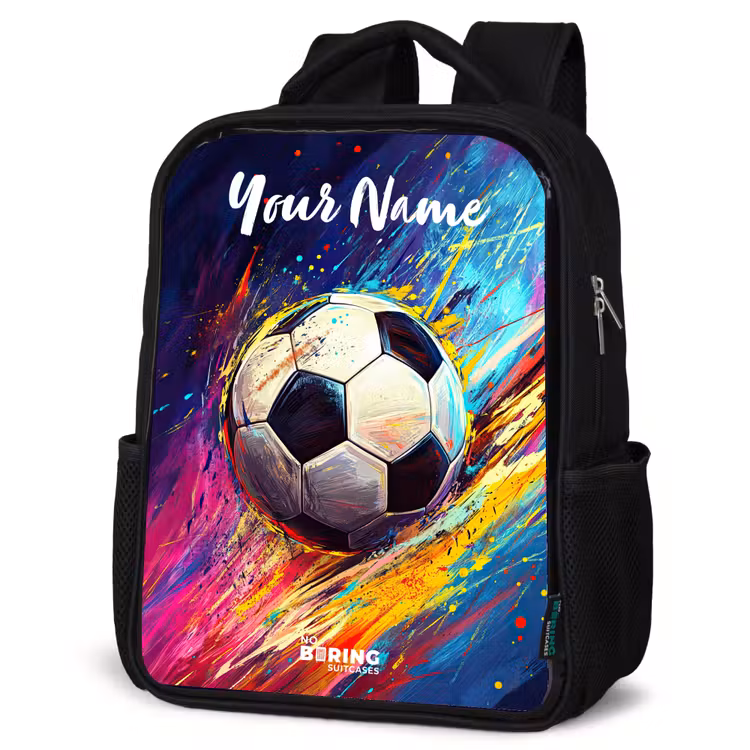Kids backpack with name - Black - Neon - Soccer - Colorful — 4