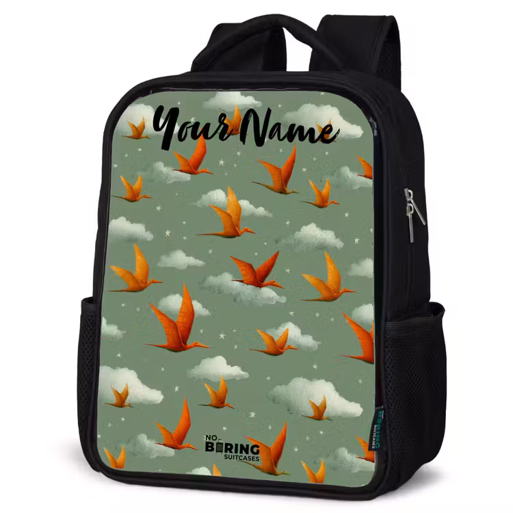 Kids backpack with name - Black - Pattern - Dino - Pterosaurs — 4