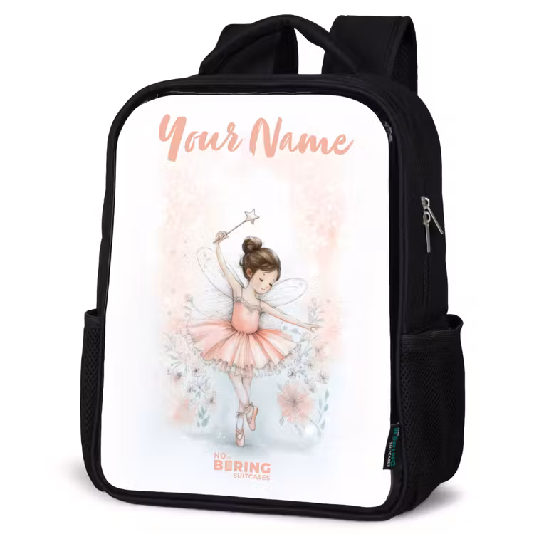 Kids backpack with name - Black - Ballerina - Elf - Fairy — 4