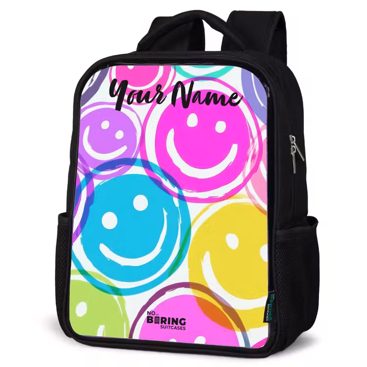 Kids backpack with name - Black - Colorful explosion of smiles — 4