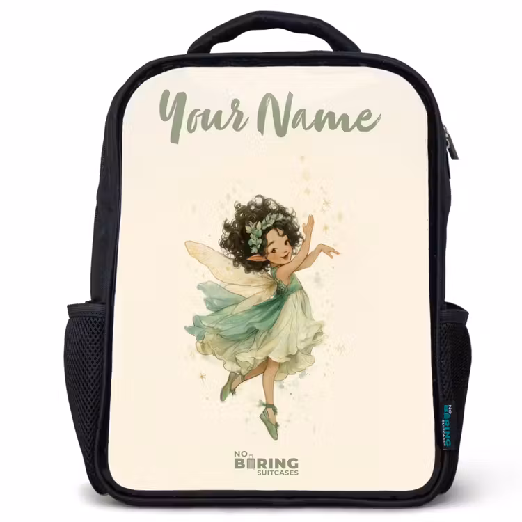 Kids backpack with name - Black - Dancing forest fairy — 1