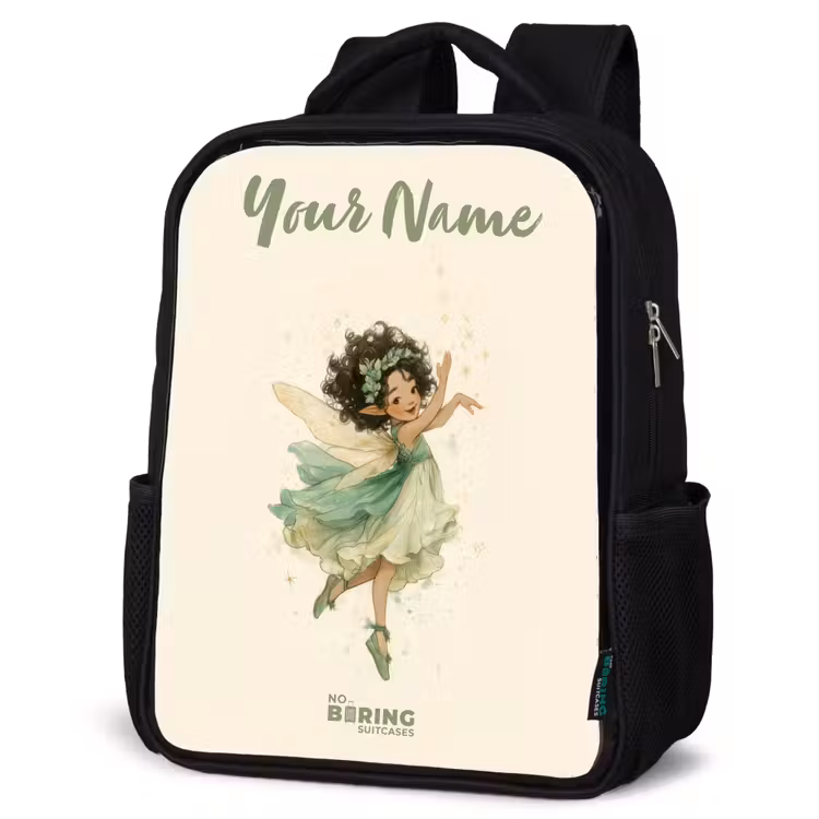 Kids backpack with name - Black - Dancing forest fairy — 4