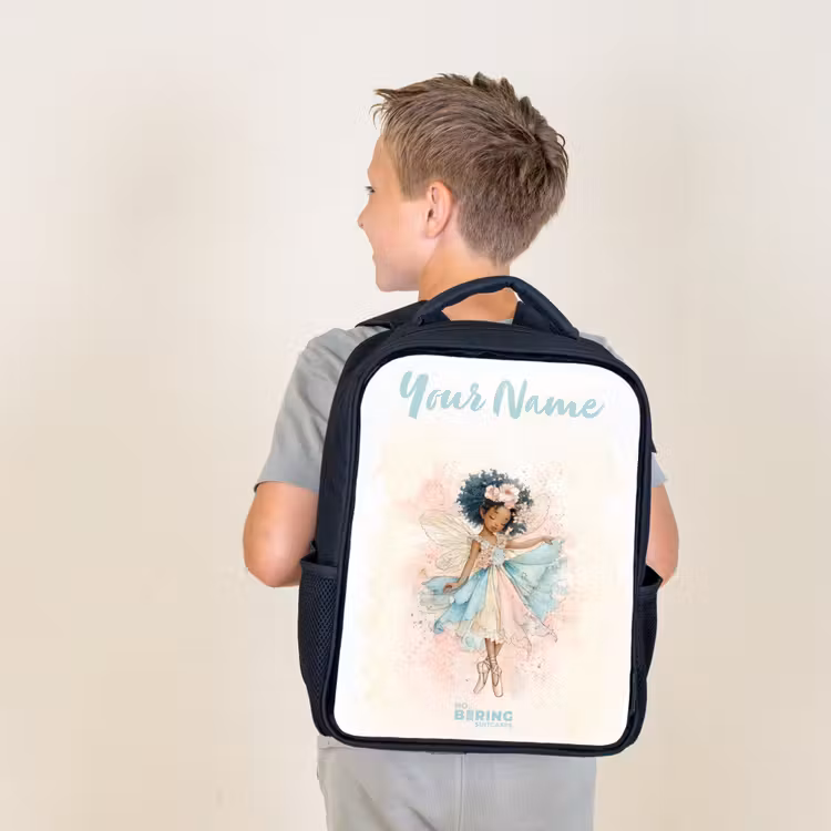 Kids backpack with name - Black - Elf - Ballet - Colorful — 2