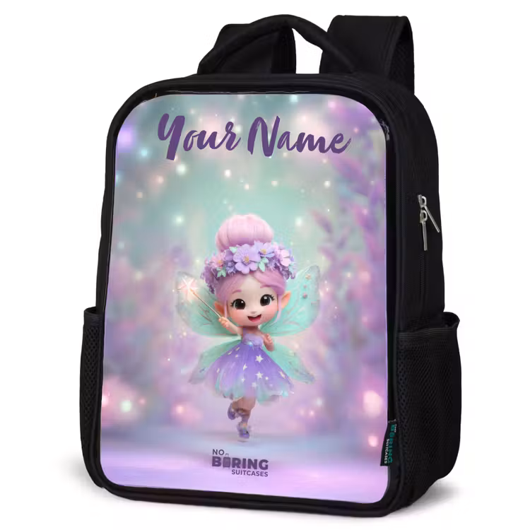 Kids backpack with name - Black - Elf - Magic — 4