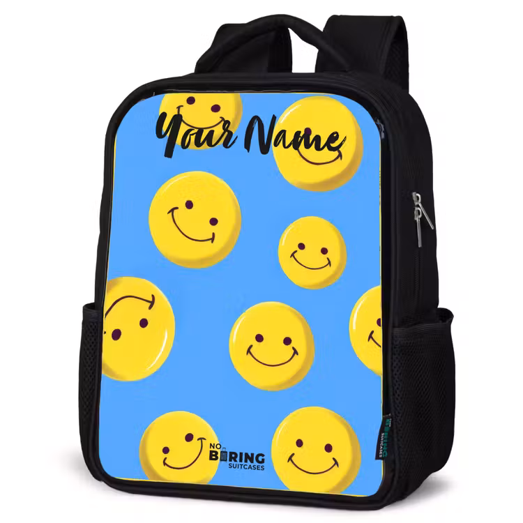 Kids backpack with name - Black - Merry smiley rain — 4