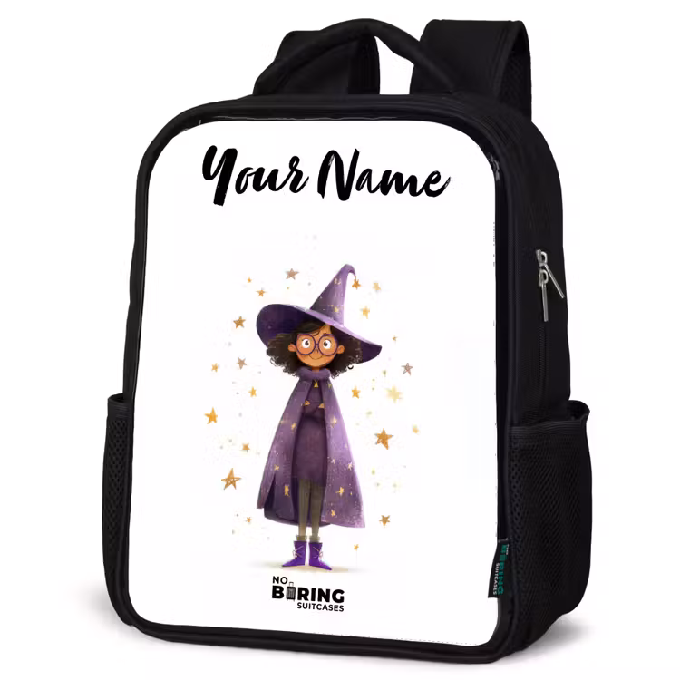 Kids backpack with name - Black - The purple wizard's cloak — 4