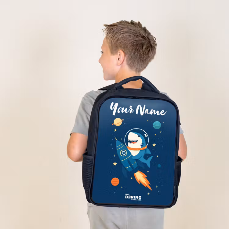 Kids backpack with name - Black - Animal - Space - Planet - Rocket — 2