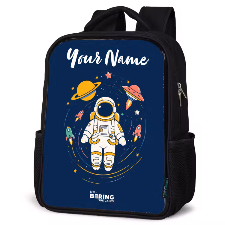 Kids backpack with name - Black - Astronaut - Planet - Stars - Rocket — 4