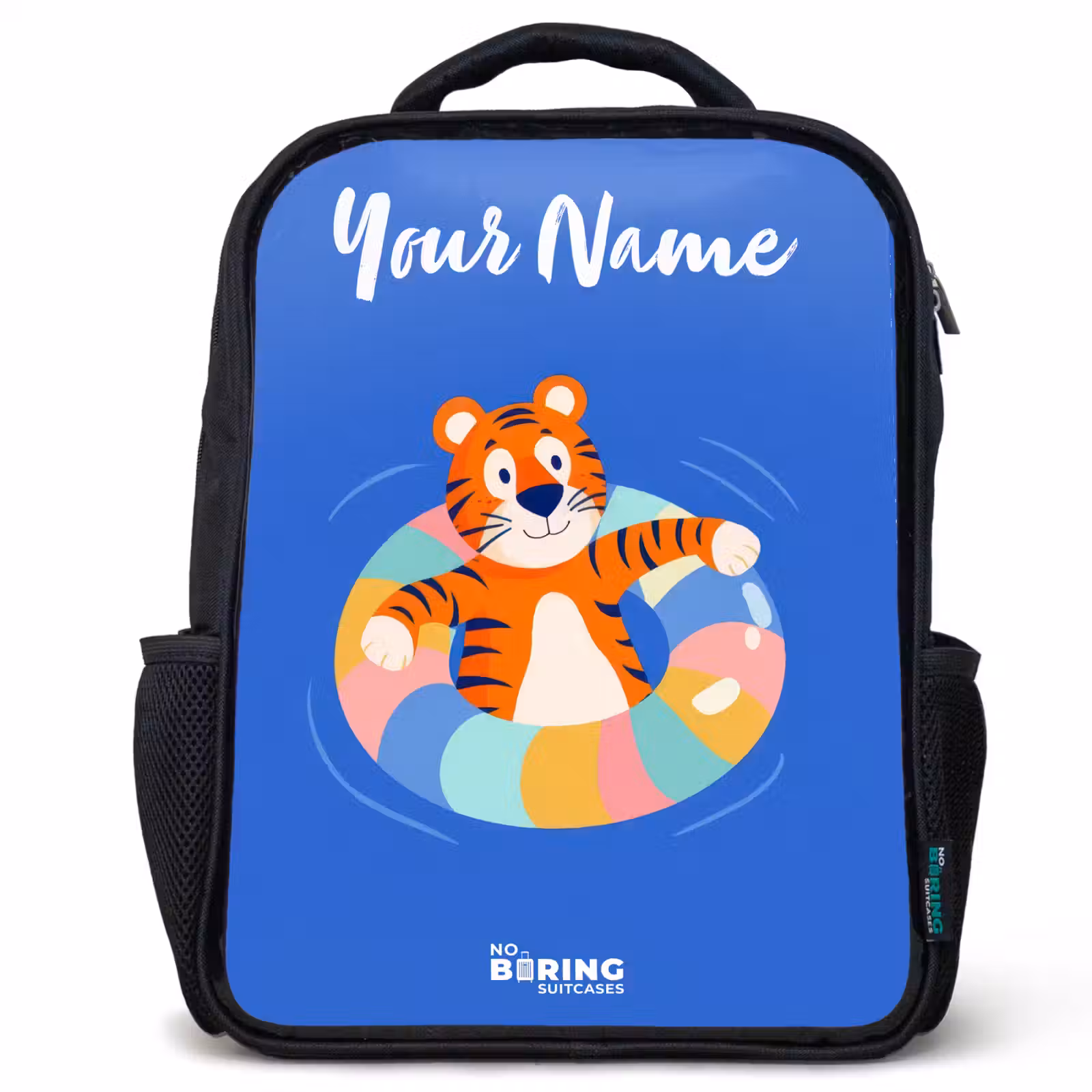 Kids backpack with name - Black - Tiger - Swimming Band - Water — 1