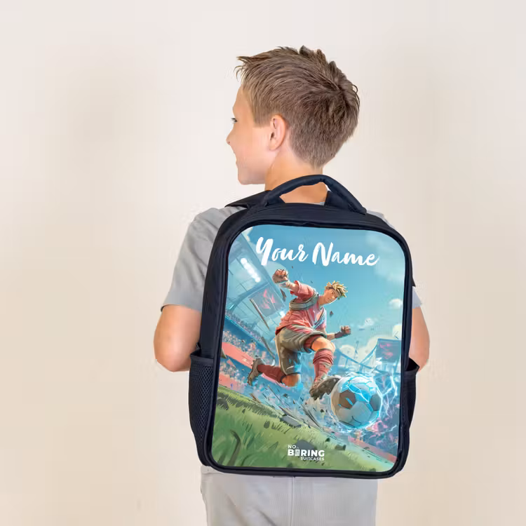 Kids backpack with name - Black - Stadium - Footballer - Ball - Electric — 2