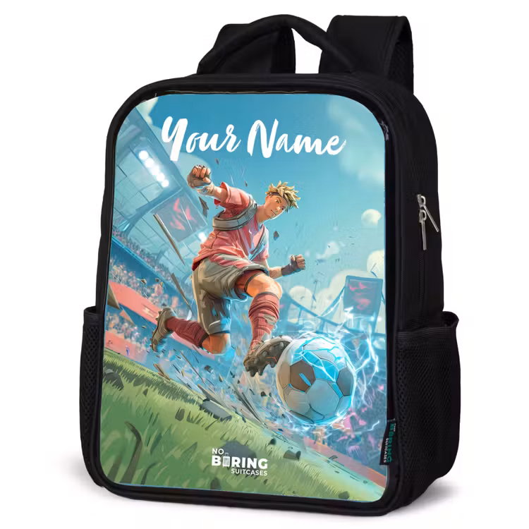 Kids backpack with name - Black - Stadium - Footballer - Ball - Electric — 4