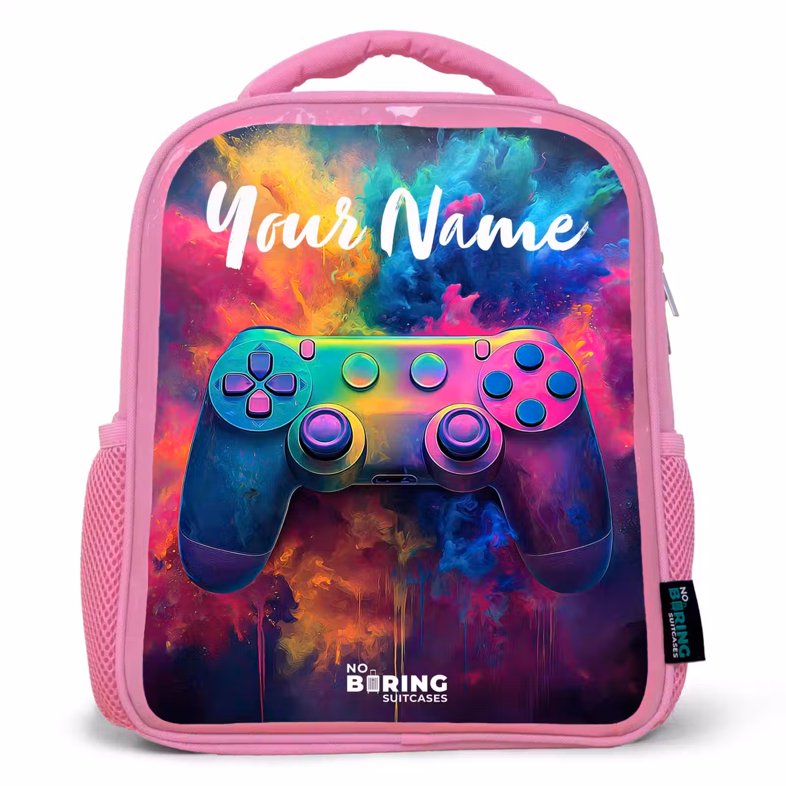 Kids backpack with name - Pink - Game - Controller - Colorful - Explosion — 1