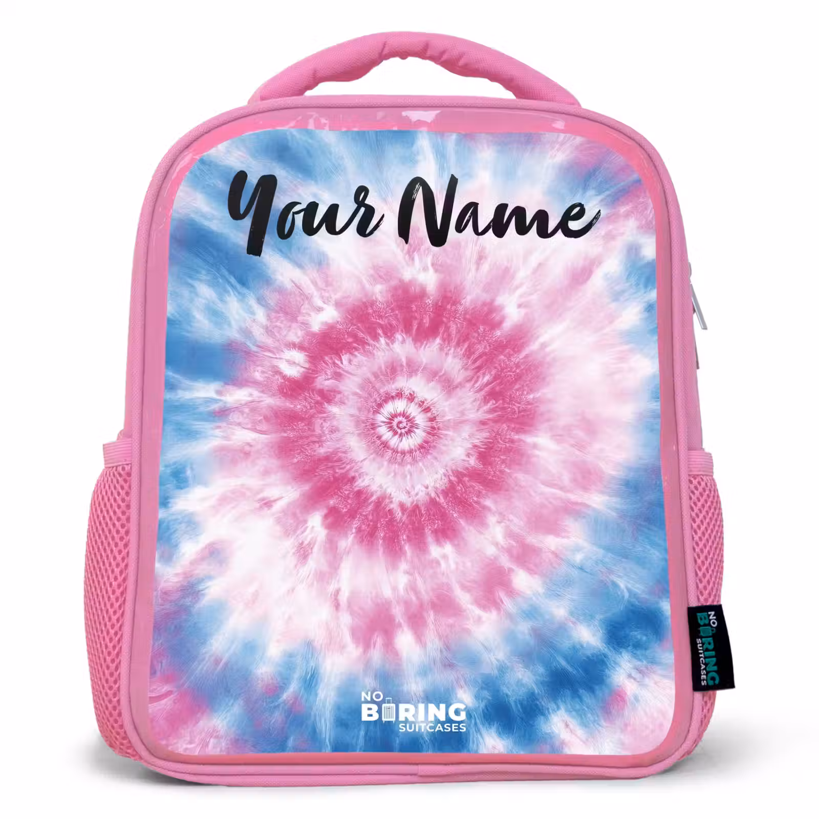 Kids backpack with name - Pink - Tie dye - Abstract - Blue - Pink — 1