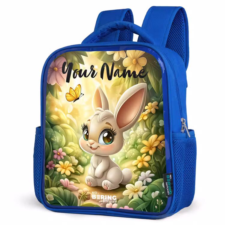 Kids backpack with name - Blue - Rabbit - Sunlight - Fairytale - Butterfly — 3