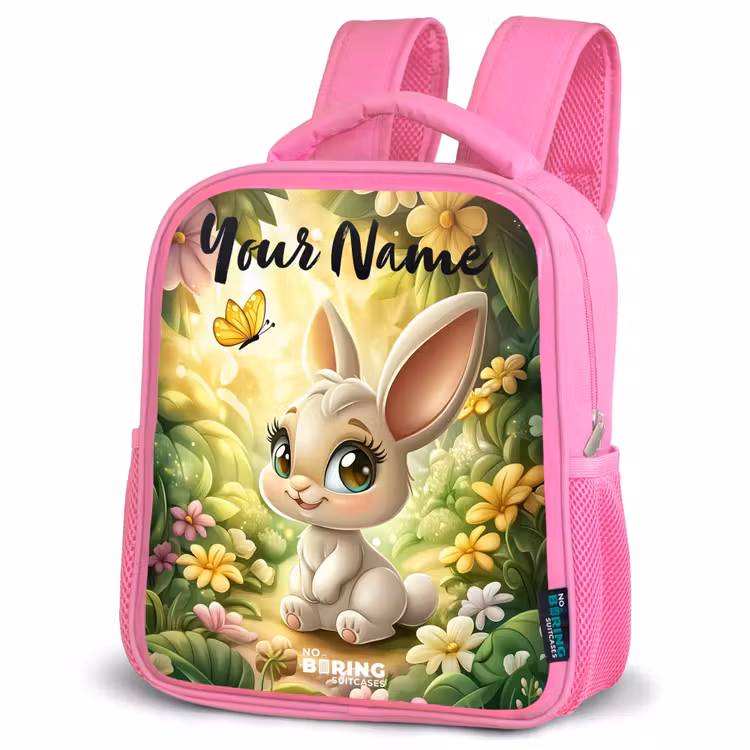 Kids backpack with name - Pink - Rabbit - Sunlight - Fairytale - Butterfly — 4