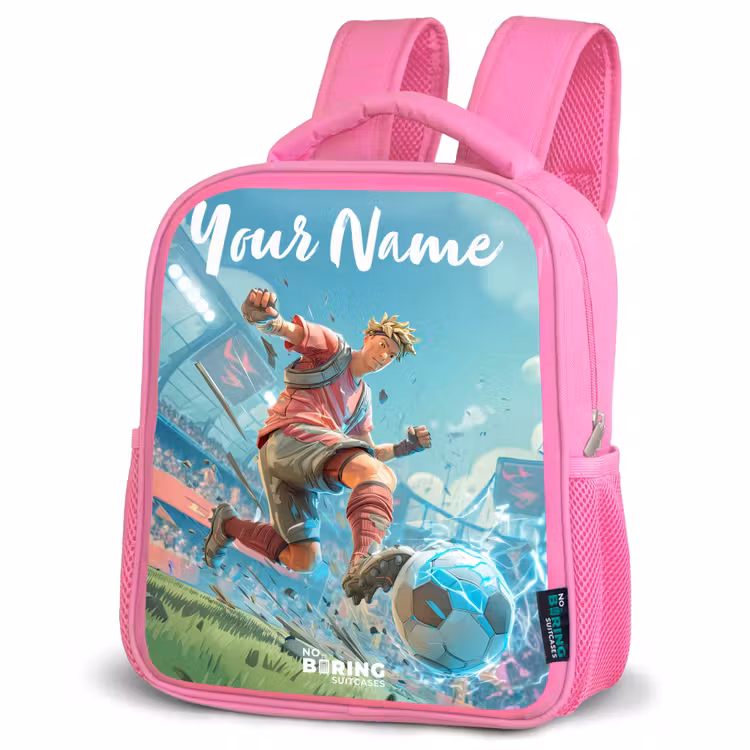Kids backpack with name - Pink - Soccer - Boy - Stadium - Electric — 4