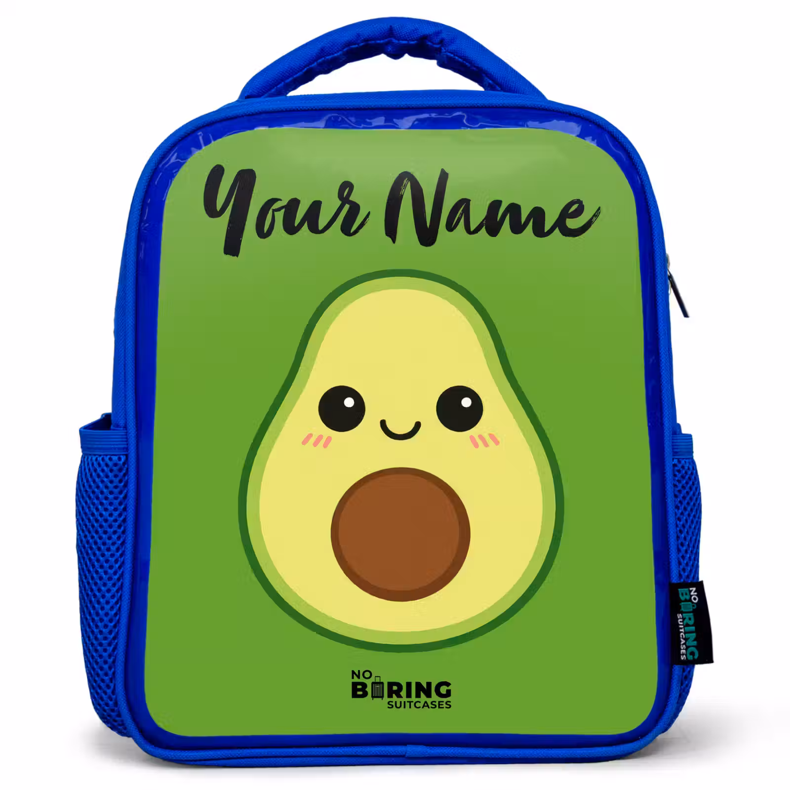 Kids backpack with name - Blue - Kawai - Avocado - Green — 1