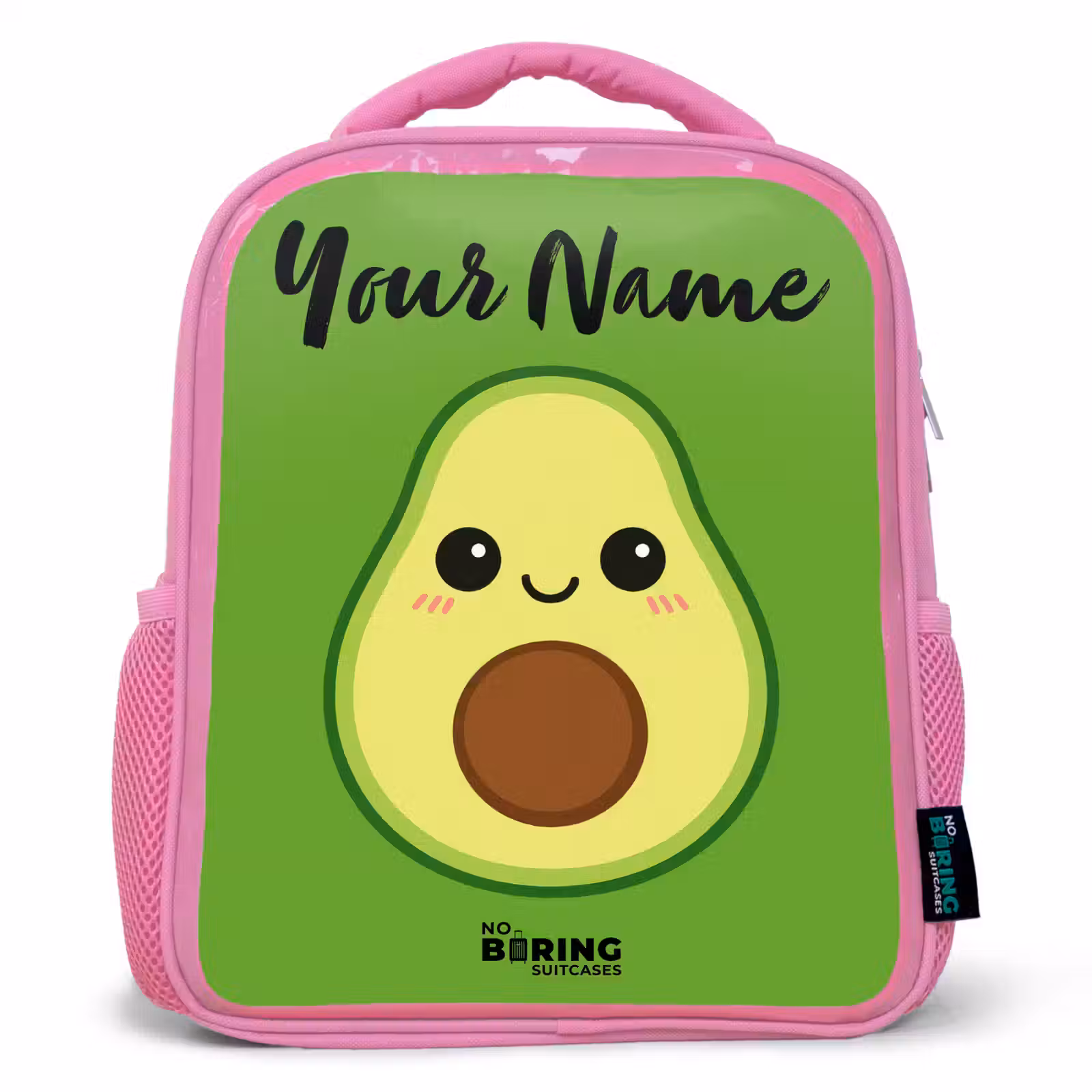 Kids backpack with name - Pink - Kawai - Avocado - Green — 1