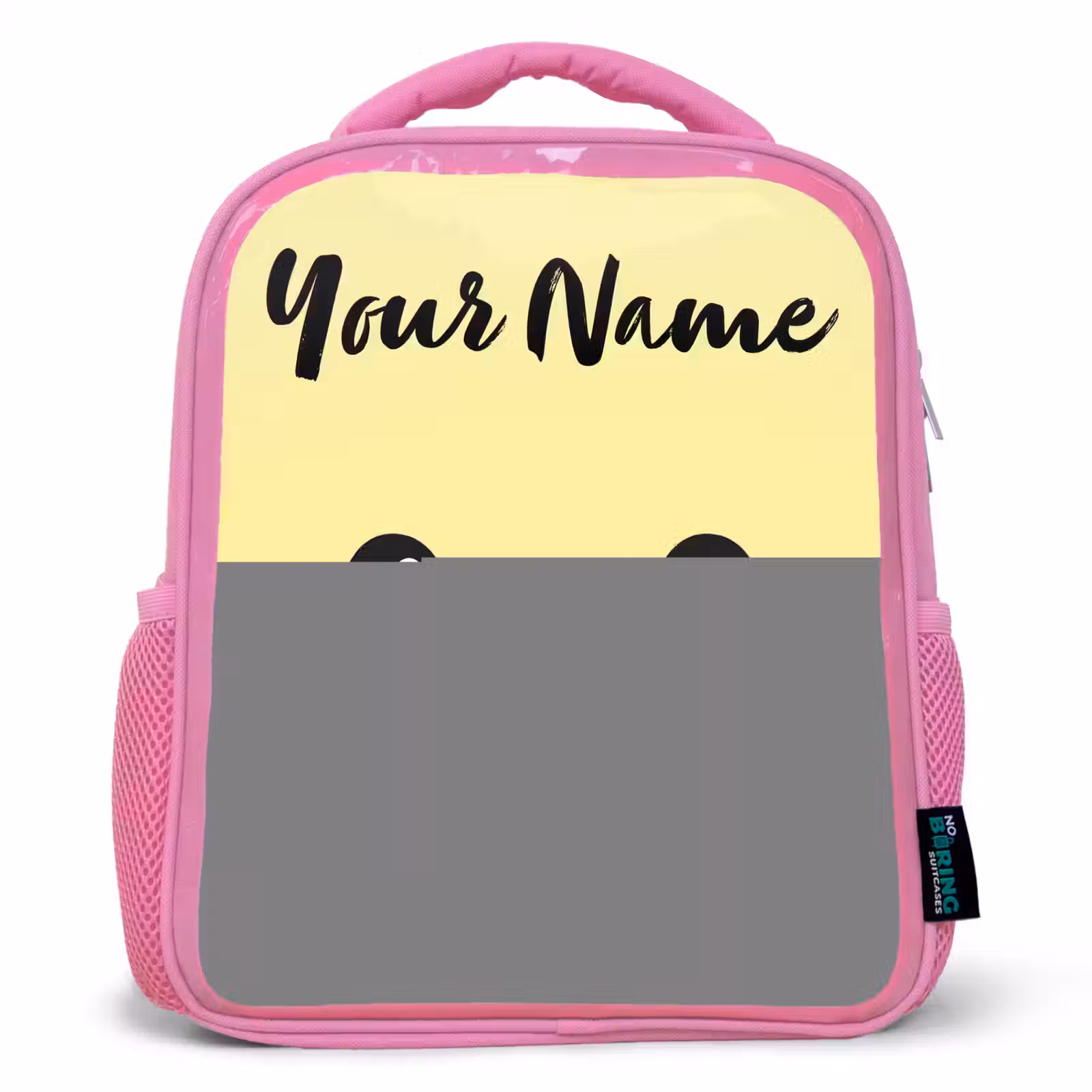 Kids backpack with name - Pink - Kawai - Chick - Yellow — 1