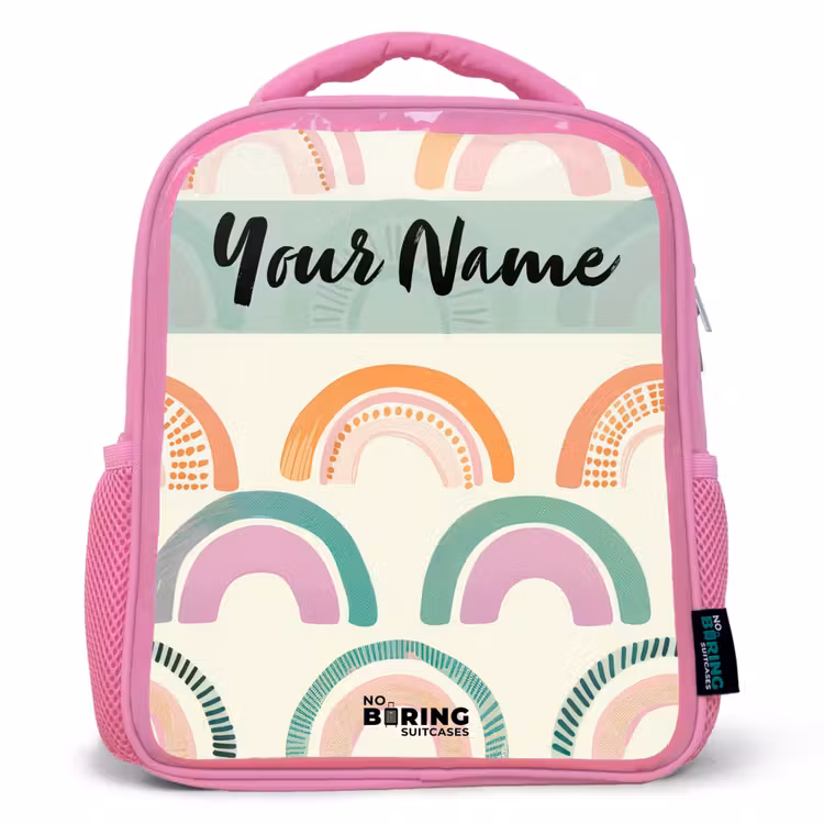Kids backpack - Pink - Rainbow - Pastel - Pattern — 1
